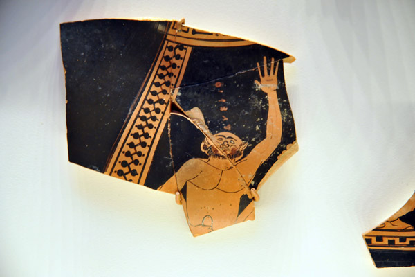 Masturbating Satyr saying Two Suns, Athens ca 480 BC