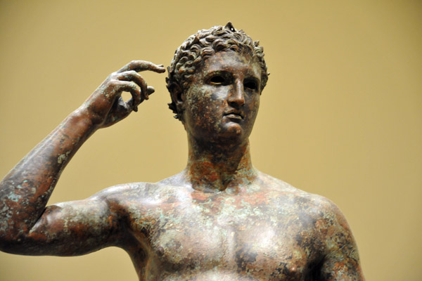 Victorious Youth crowns himself with an olive wreath, Greek, 300-100 BC