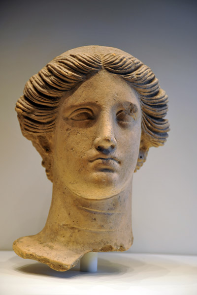 Terracotta head of a woman, Greek (Taras, South Italy) ca 350 BC