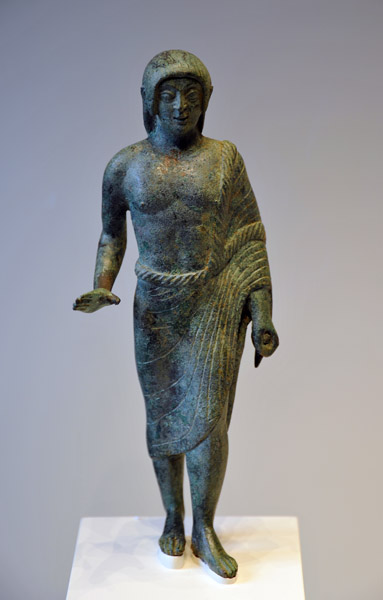 Votive statuette of a young man, Etruscan, ca 490 BC