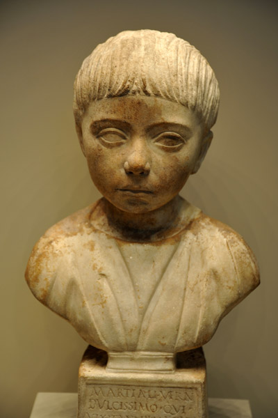 Bust of a boy named Martial, Roman 98-117 AD