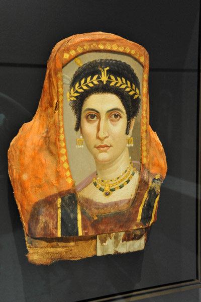 Mummy portrait of a woman, Isidora, Romano-Egyptian 100-110 AD
