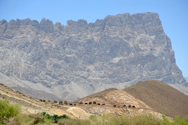 Tombs of Al Ayn on the ridge in front of Jabal Misht, Oman