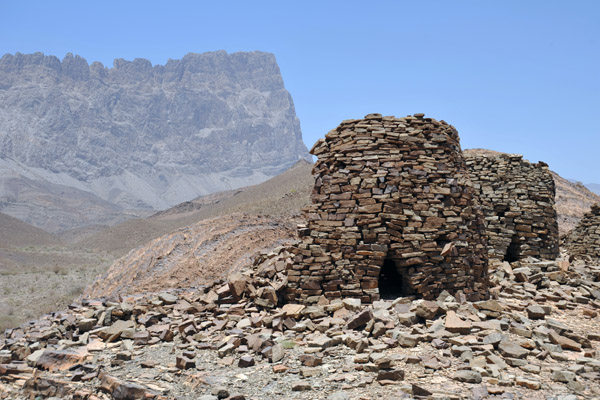 Necropolis of Al Ayn (Oman) with Jebel Misht