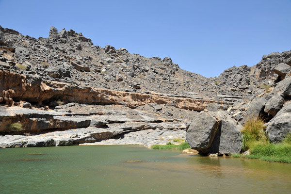 The small lake behind the dam at Wadi Dham
