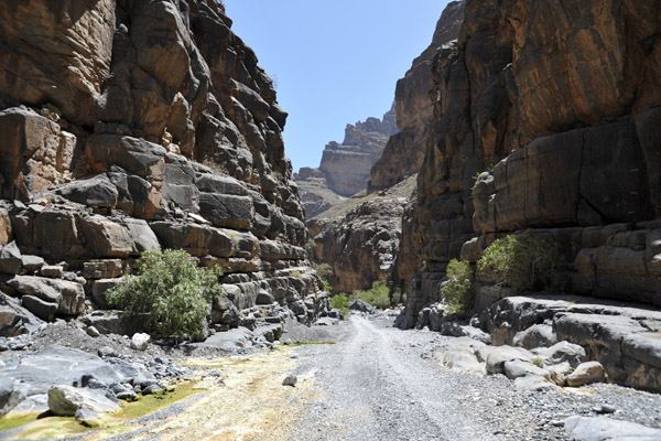 A very narrow section of Wadi An Nakhur, the Grand Canyon of Arabia