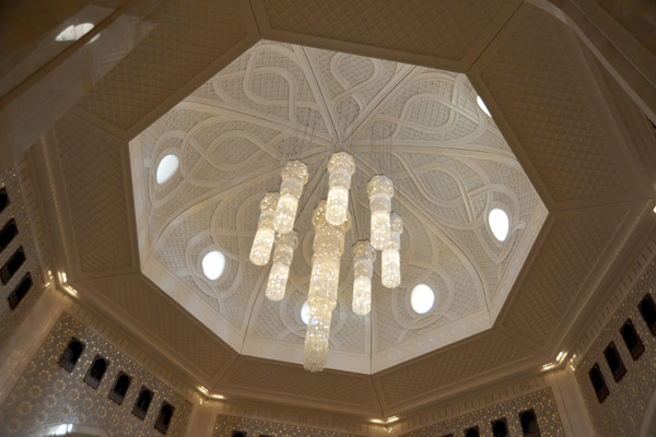 Dome and chandelier of the Al Bustan Palace Hotel
