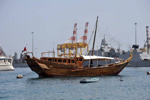 Polished wooden dhow, Mutrah Harbor, Muscat