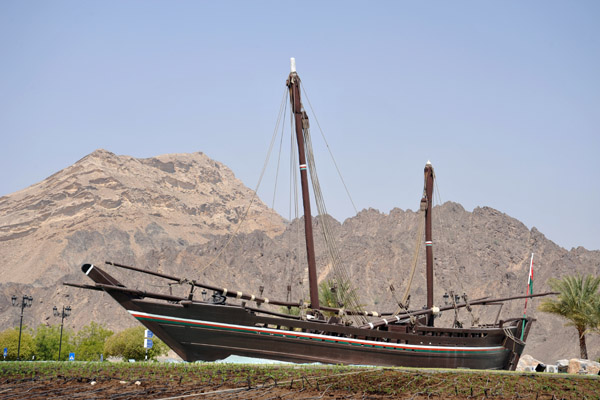 Al Bustan Roundabout with a dhow, Muscat