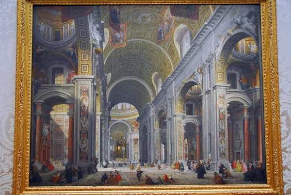Interior of Saint Peter's, Rome, Giovanni Paolo Panini, ca 1754