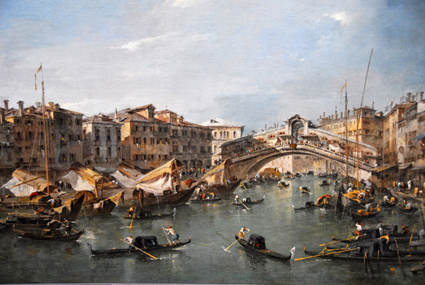 Grand Canal with the Rialto Bridge, Venice, Francesco Guardi, ca 1780