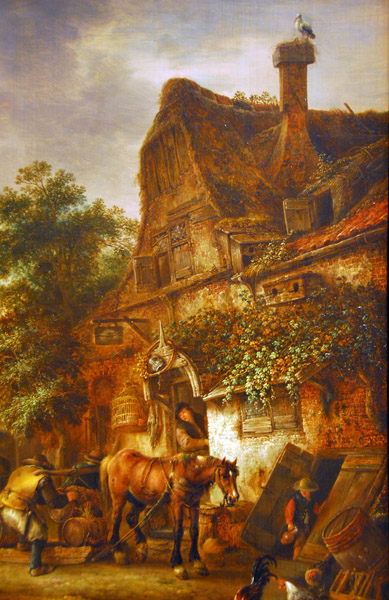 Workmen before an Inn, Isack Van Ostade, 1645