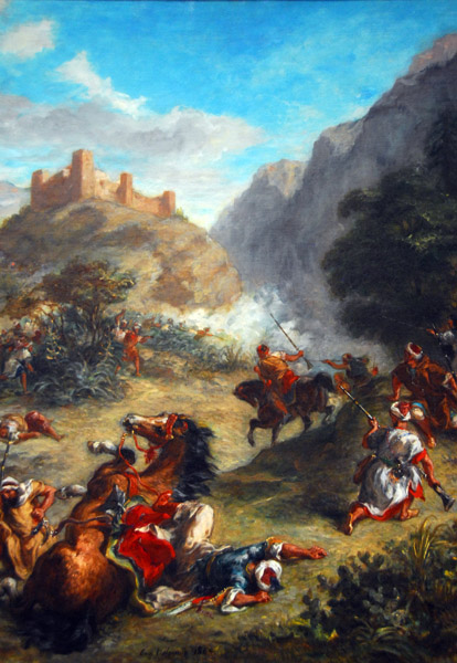 Arabs Skirmishing in the Mountains, Eugene Delacroix, 1863