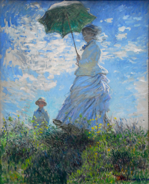 Woman with a Parasol - Madame Monet and her Son, Claude Monet, 1875