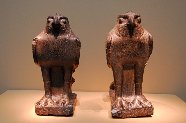 The Freer Gallery has a small Egyptian collection - Two falcons, Ptolemaic Period (304-30 BC)