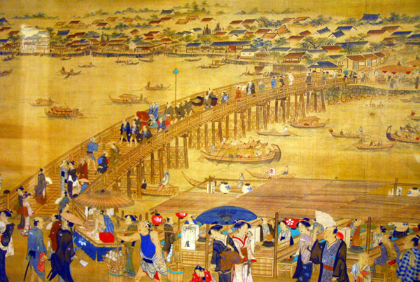 Ryogoku Bridge by Utagawa Toyoharu, 18-19th C.