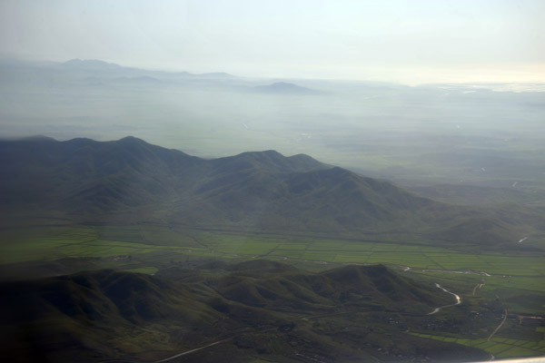 Mountains and rice paddies, South Phyongan Province, DPRK