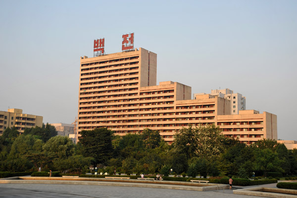 Buildings behind the Monument to Party Founding, Pyongyang