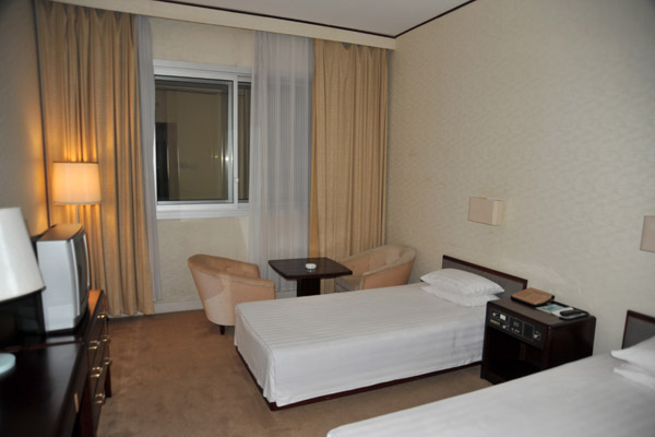 Guestroom of the Lobby of the Yanggakdo International Hotel, Pyongyang