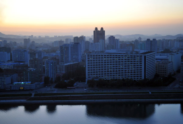Pyongyang from the Yanggakdo Hotel