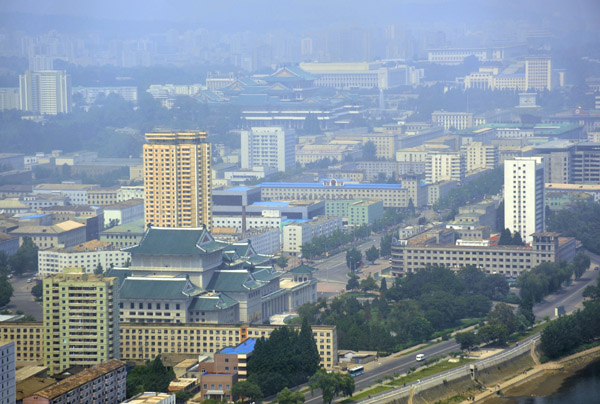 Pyongyang Grand Theatre and Grand People's Study House in the distance