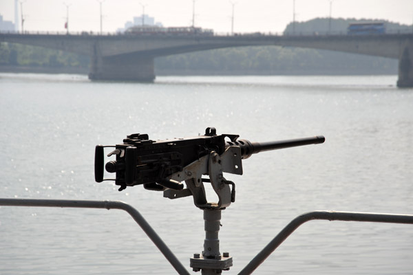 50 cal machine gun on the stern of USS Pueblo
