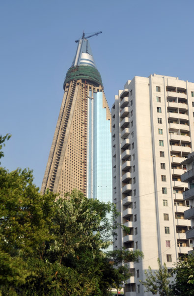 105-story Ryugyong Hotel, initially under construction 1987-1992