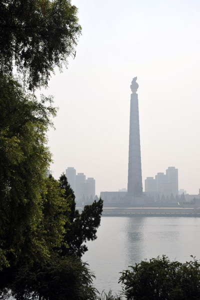 Juche Tower across the Taedong River from Kim Il Sung Square