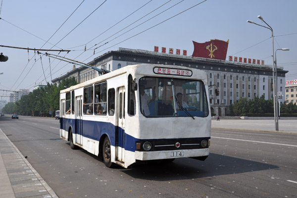 Electric trolly-bus, Sungri Street, Pyongyang