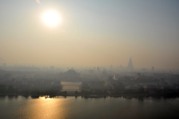 Late afternoon view west from Juche Tower