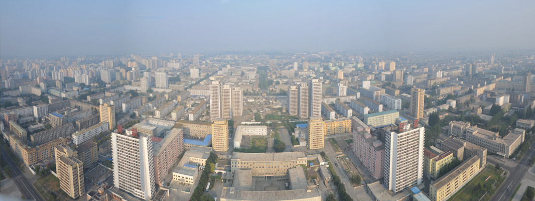 Panorama of the view to the east of Juche Tower