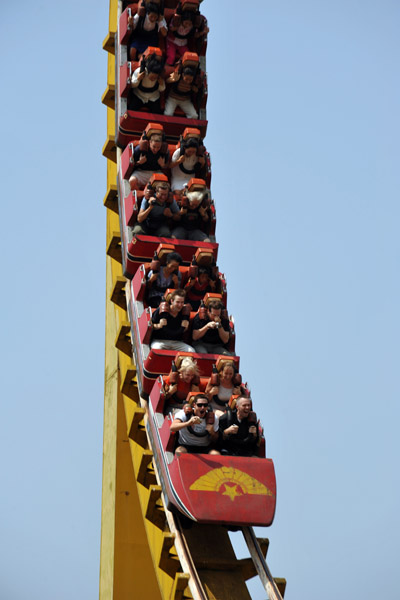 Our group on the rollercoaster, Mangyongdae Fun Fair