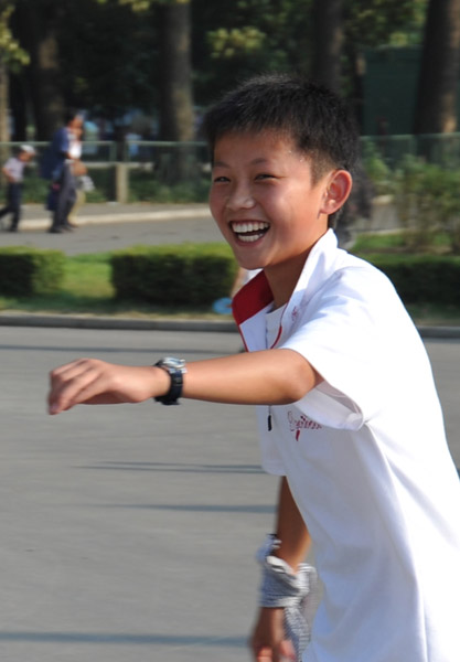 A genuine smile from a boy in Pyongyang