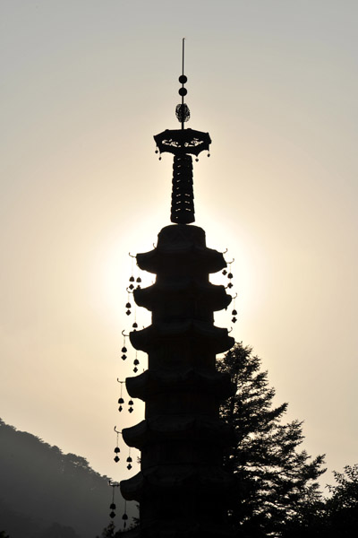 Late afternoon sun behind the  Sokka Pagoda