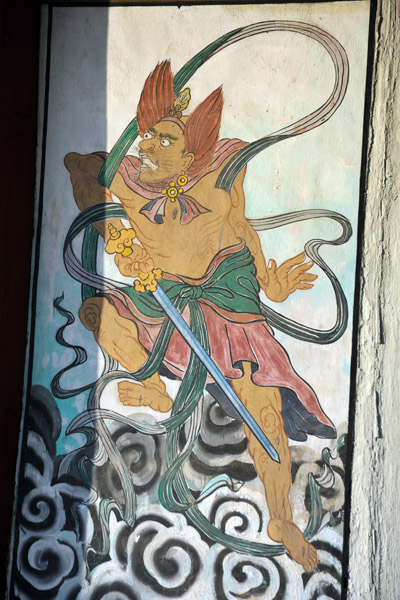 Painting of a guardian, Kwanum Hall, Pohyon Temple