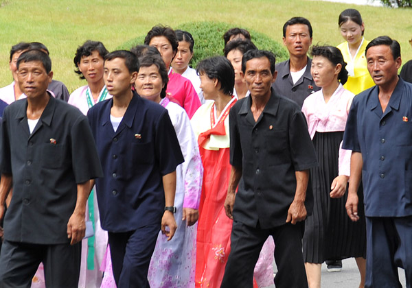 North Korean visitors to the International Friendship Exhibition