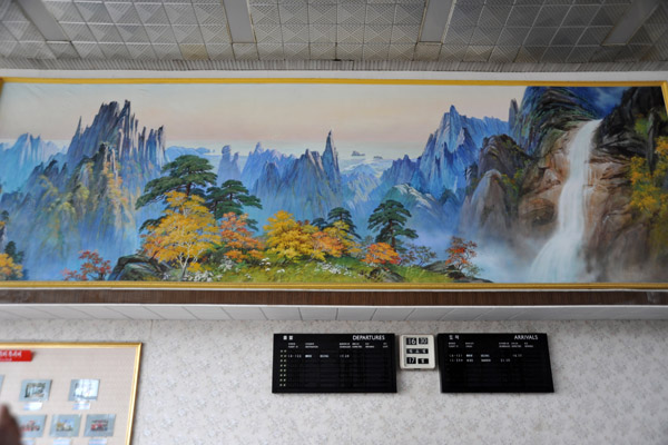 Painting in the terminal of Pyongyang Airport