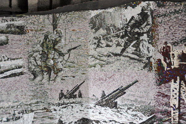 Mosaic beneath the Statue of Brothers expressing the spirit of the Korean people to overcome the national tragedy