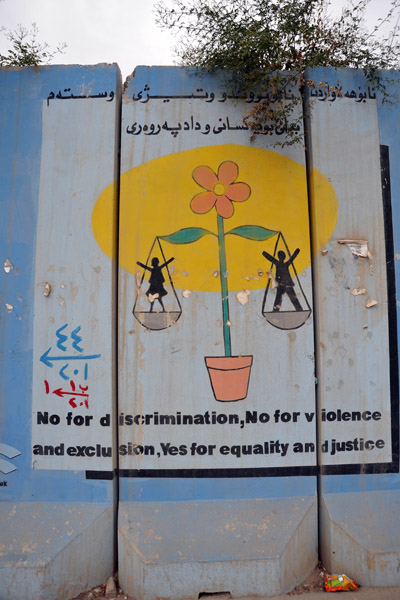 Kurdish Mural - No for discrimination, No for violence and exclusion, Yes for equality and justice