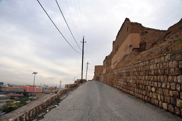 Climbing up the north side of Erbil Citadel
