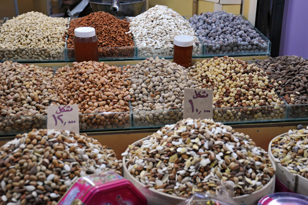 Nuts for sale in the Erbil Bazar