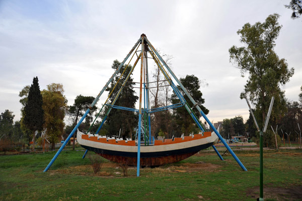 Swing set in a park in Erbil