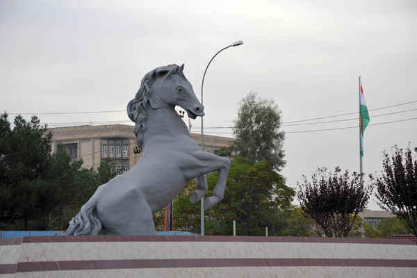 Statue of a rearing horse near the Parliament of Kurdistan, Erbil