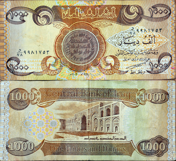 1000 Iraqi Dinars