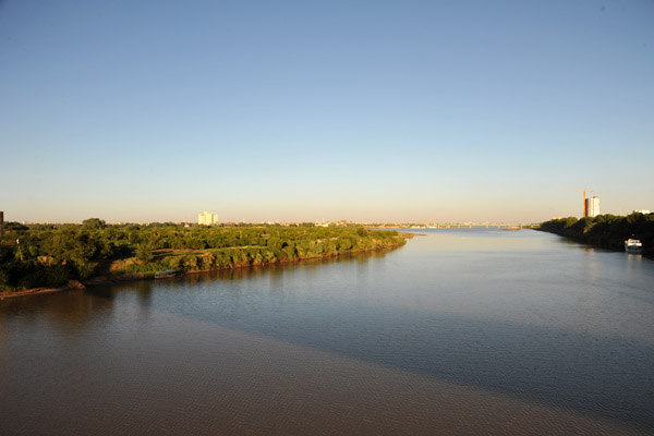 Blue Nile from the new Tuti Island Suspension Bridge