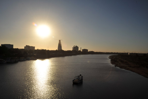 Blue Nile from the new Tuti Island Suspension Bridge, Khartoum