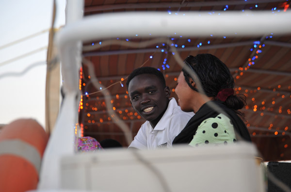 Sudanese couple on the Nile sundowner cruise