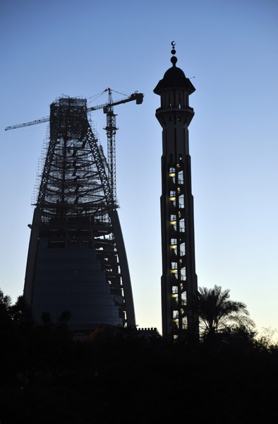 GNPOC Tower and minaret of El Shaheed Mosque