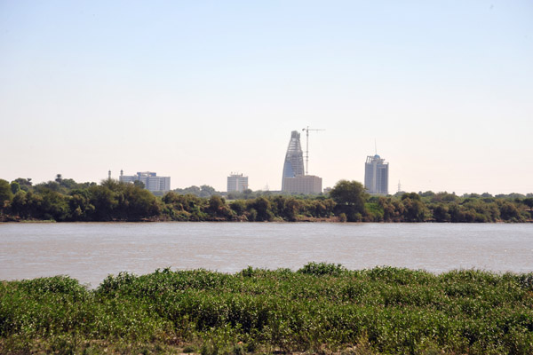 Looking across the Nile from Omdurman to Khartoum's new skyline