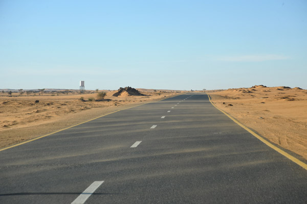 Dust blowing across the Libyan Desert highway